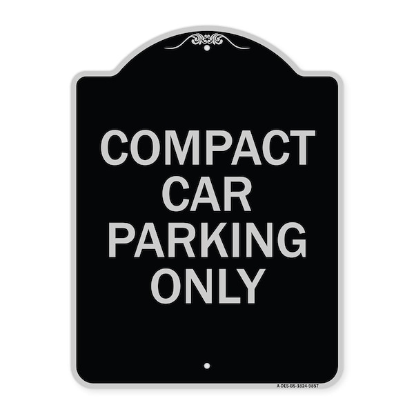 Designer Series-Compact Car Parking Black & Silver Heavy-Gauge Aluminum, 24" x 18", BS-1824-9857